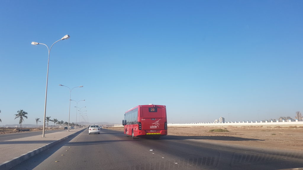 Mwasalat Oman Public Bus Service on the Roads in Salalah