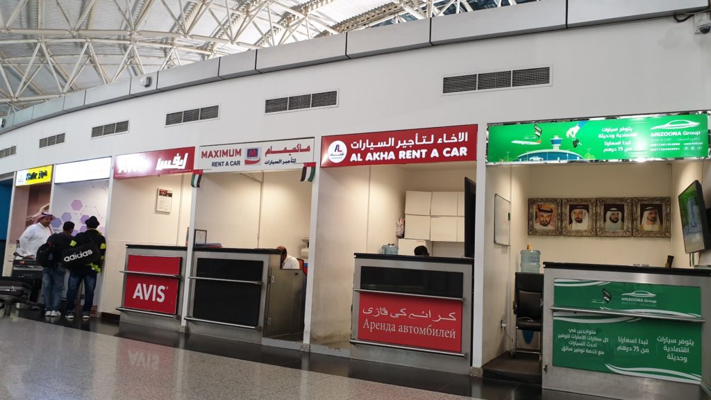 Rent a Car Booths at Sharjah International Airport