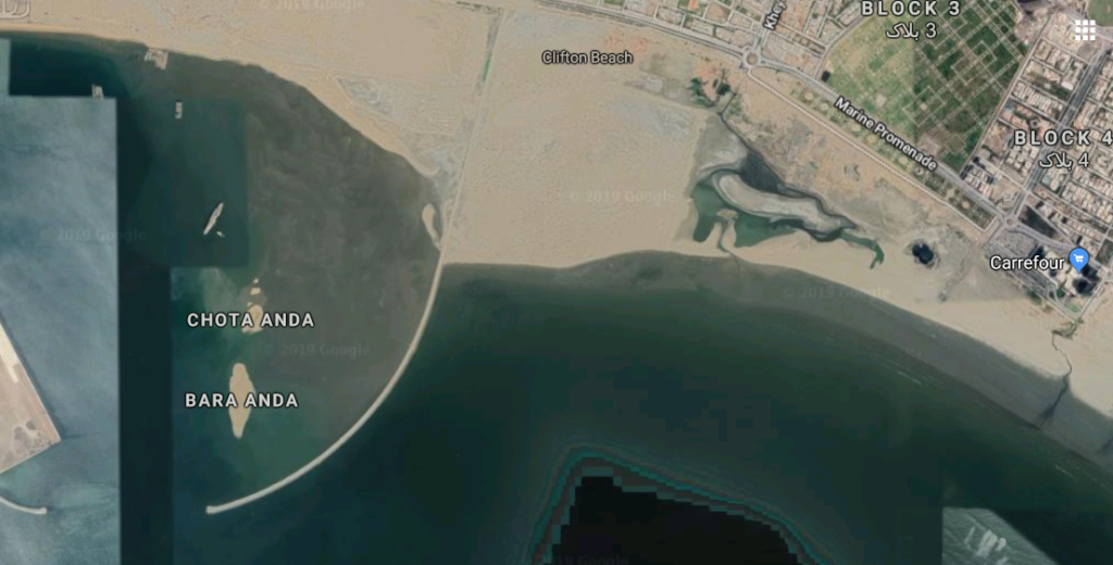China Port and Oyster Rocks (Chota Anda and Bara Anda) in Karachi