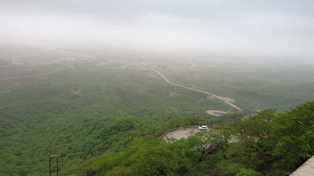 Salalah City View during Khareef from Hajeef Road Salalah Dhofar Mountains Oman