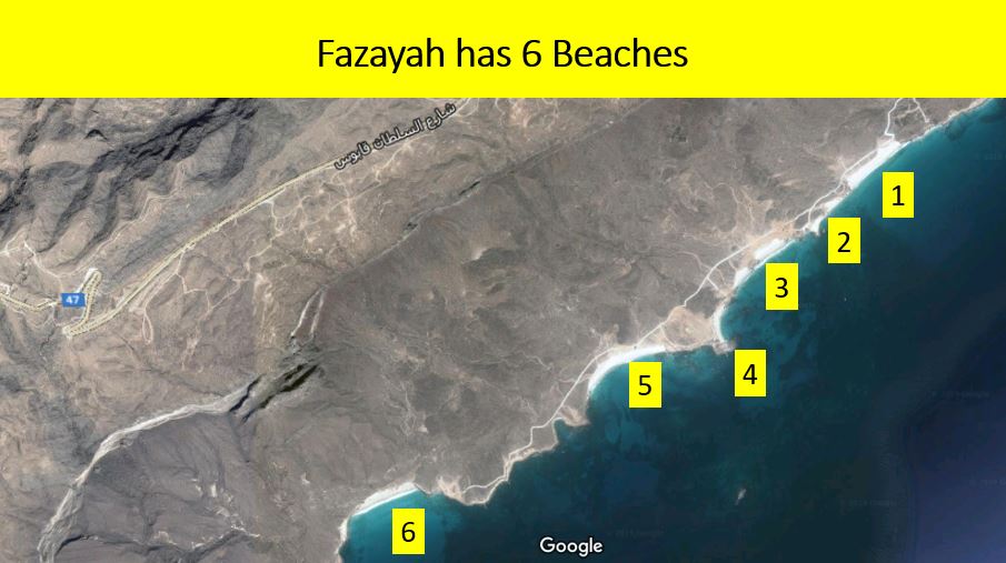 Fazayah has 6 beaches in Oman